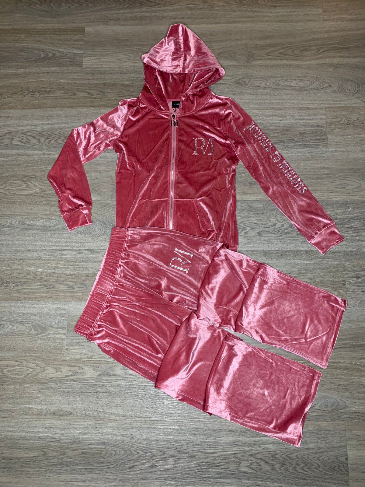 Female Pink Velour Tracksuit